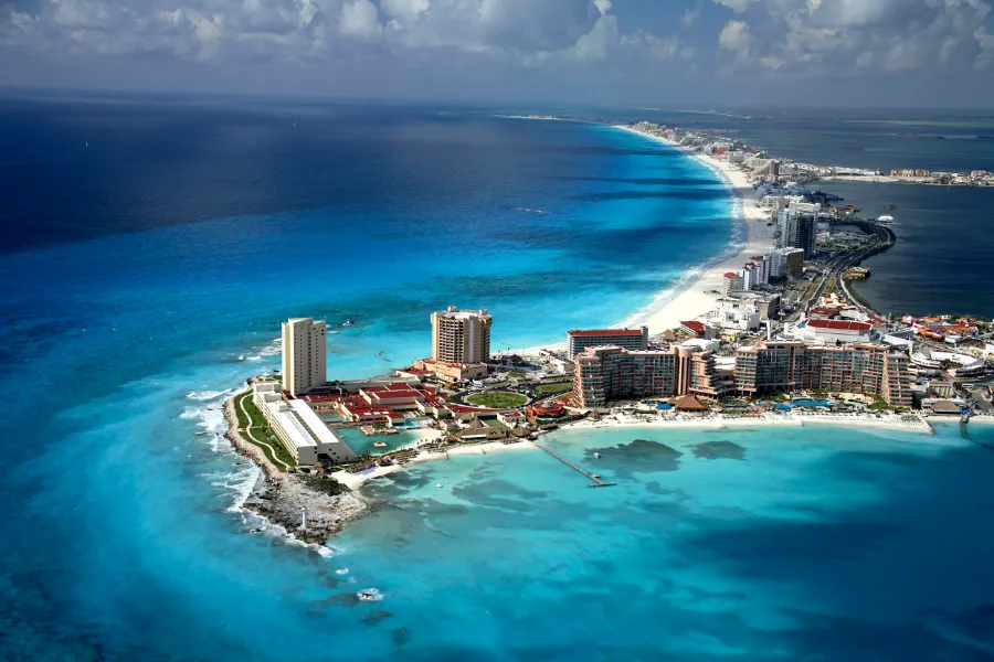 Vista aérea de Cancún